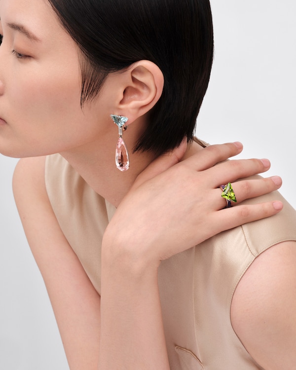 Couleur Vivante solitaire ring - white gold with peridot and amethyst - Gold/Peridot/Amethyst Couleur Vivante solitaire ring - white gold with peridot and amethyst - Gold/Peridot/Amethyst