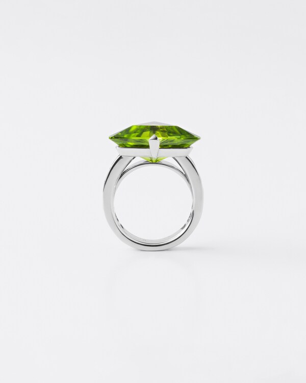 Couleur Vivante solitaire ring - white gold with peridot and amethyst - Gold/Peridot/Amethyst Couleur Vivante solitaire ring - white gold with peridot and amethyst - Gold/Peridot/Amethyst