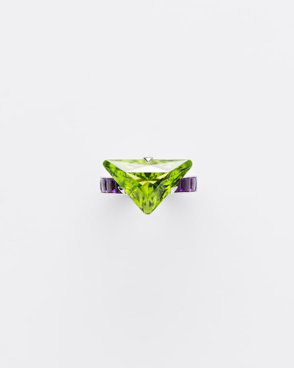 Couleur Vivante solitaire ring - white gold with peridot and amethyst - Gold/Peridot/Amethyst Couleur Vivante solitaire ring - white gold with peridot and amethyst - Gold/Peridot/Amethyst