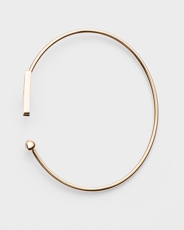 Eternal Gold bangle bracelet in yellow gold with diamonds - Gold/White Eternal Gold bangle bracelet in yellow gold with diamonds - Gold/White