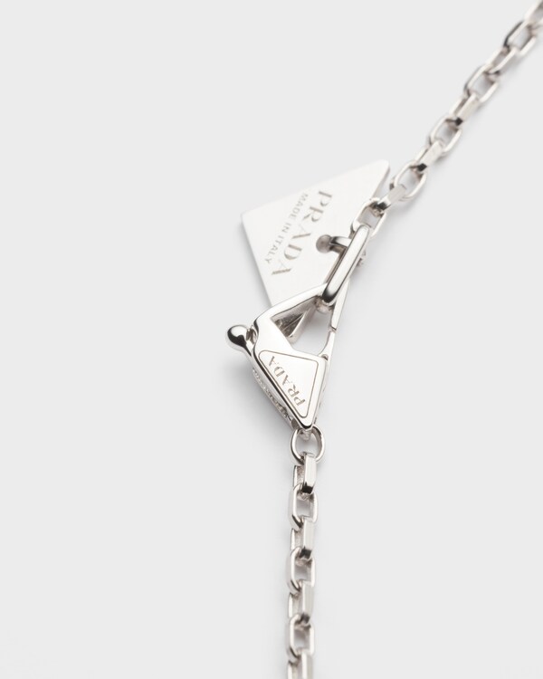 Eternal Gold micro triangle pendant necklace in white gold and diamonds - White Gold/ White Eternal Gold micro triangle pendant necklace in white gold and diamonds - White Gold/ White