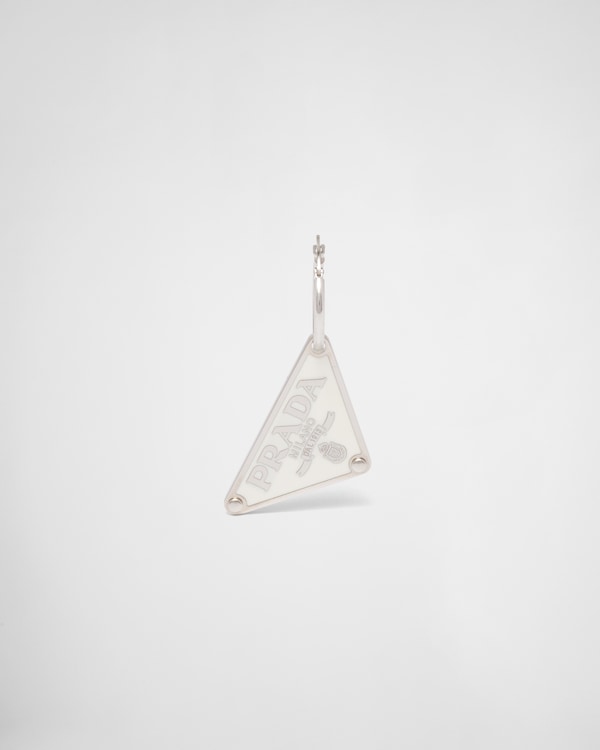 Prada Symbole 左耳款坠式耳环 - 白色 Prada Symbole 左耳款坠式耳环 - 白色