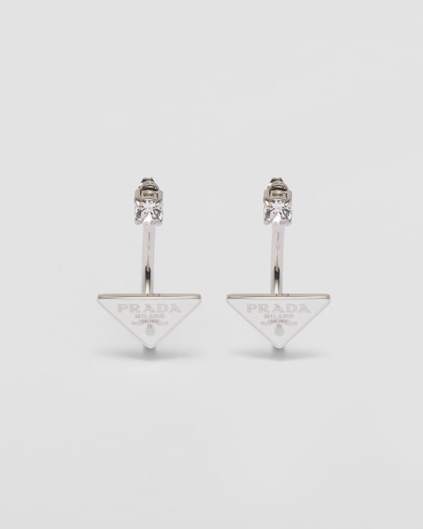 Prada Symbole 耳环 - 白色/水晶色 Prada Symbole 耳环 - 白色/水晶色