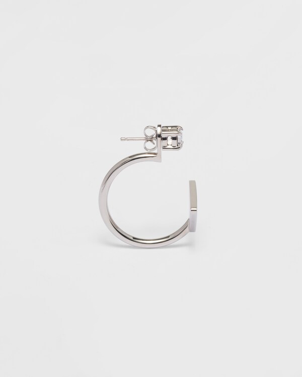 Prada Symbole 耳环 - 白色/水晶色 Prada Symbole 耳环 - 白色/水晶色