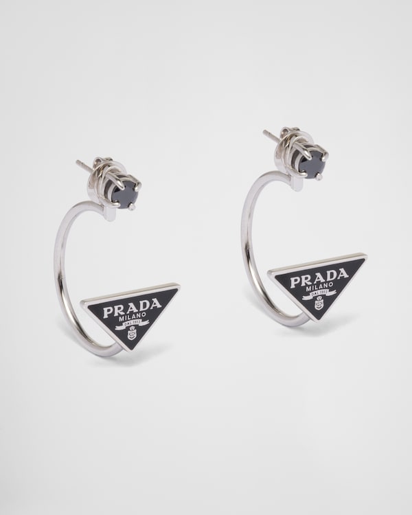 Prada Symbole 耳环 - 黑色/黑钻石色 Prada Symbole 耳环 - 黑色/黑钻石色