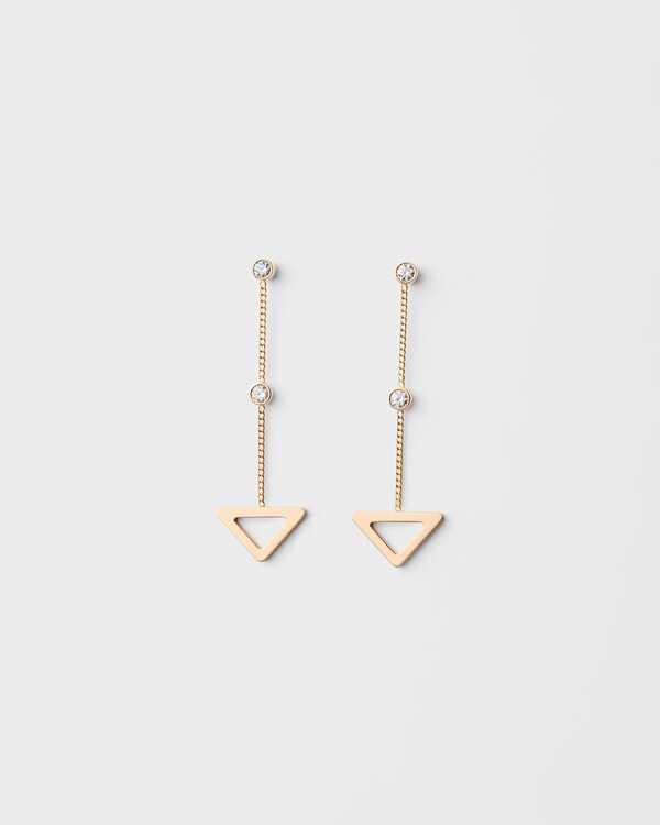 Eternal Gold cut-out drop earrings in yellow gold with diamonds - Gold/White Eternal Gold cut-out drop earrings in yellow gold with diamonds - Gold/White