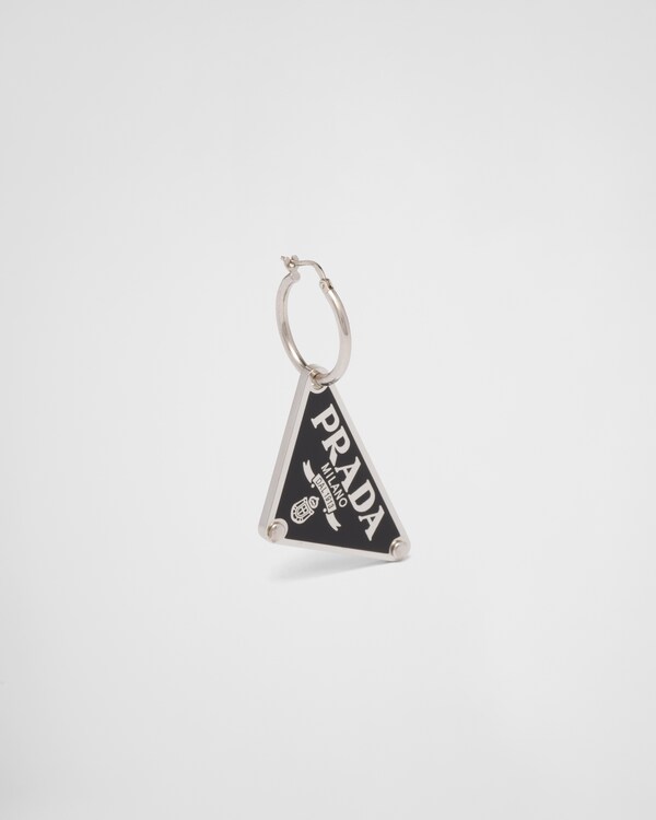 Prada Symbole 右耳款坠式耳环 - 黑色 Prada Symbole 右耳款坠式耳环 - 黑色