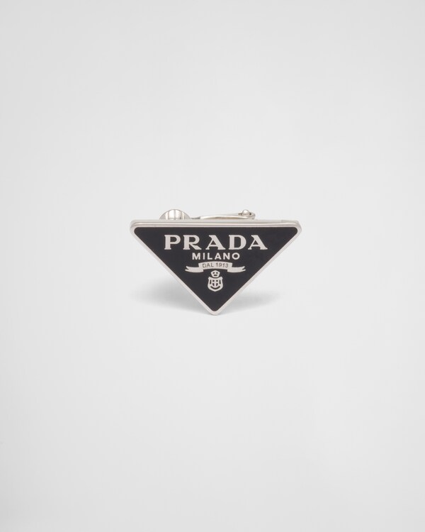 Prada Symbole clip left earring - Black Prada Symbole clip left earring - Black