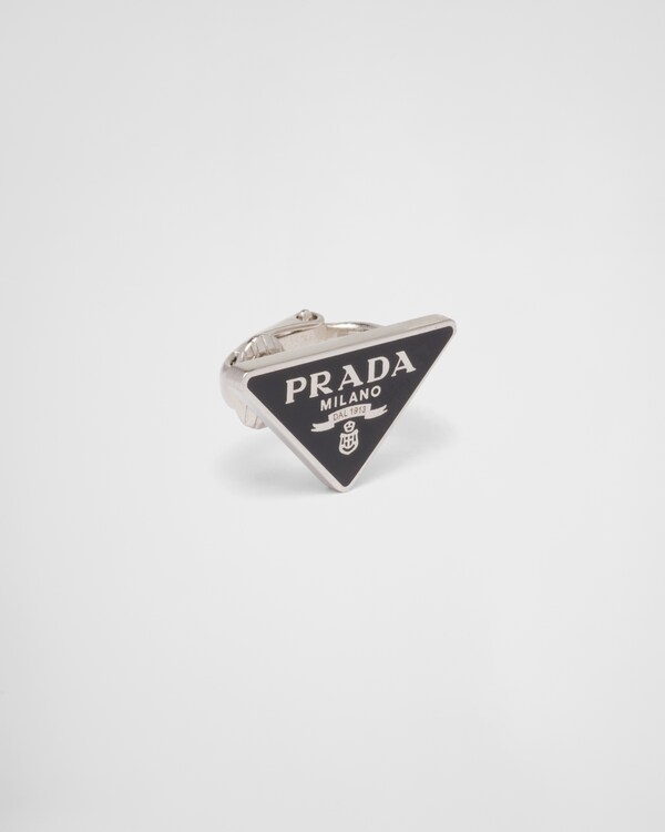 Prada Symbole clip left earring - Black Prada Symbole clip left earring - Black