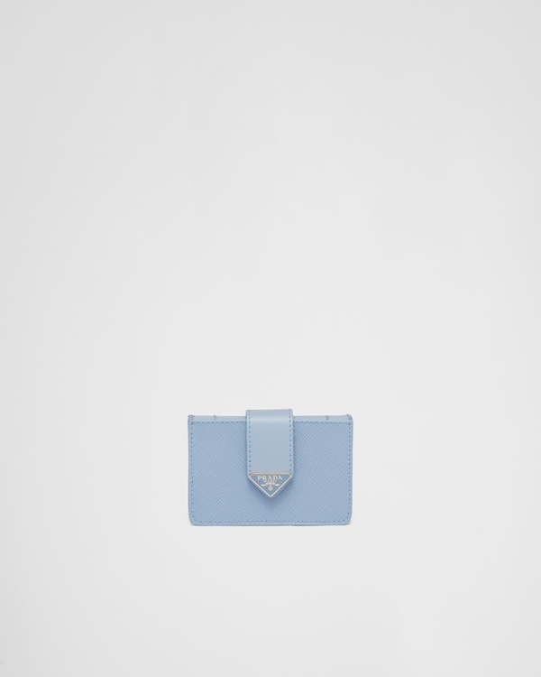 Saffiano 皮革卡片夹 - 浅蓝色 Saffiano 皮革卡片夹 - 浅蓝色