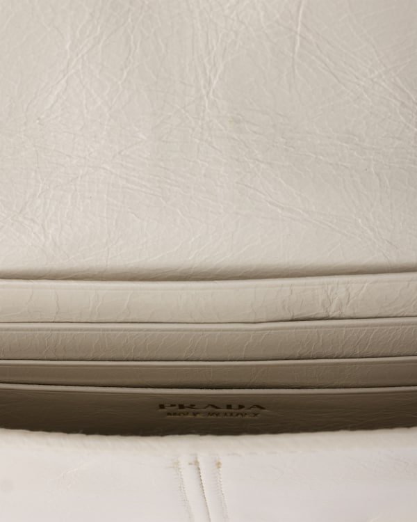 Leather wallet with shoulder strap - White Leather wallet with shoulder strap - White