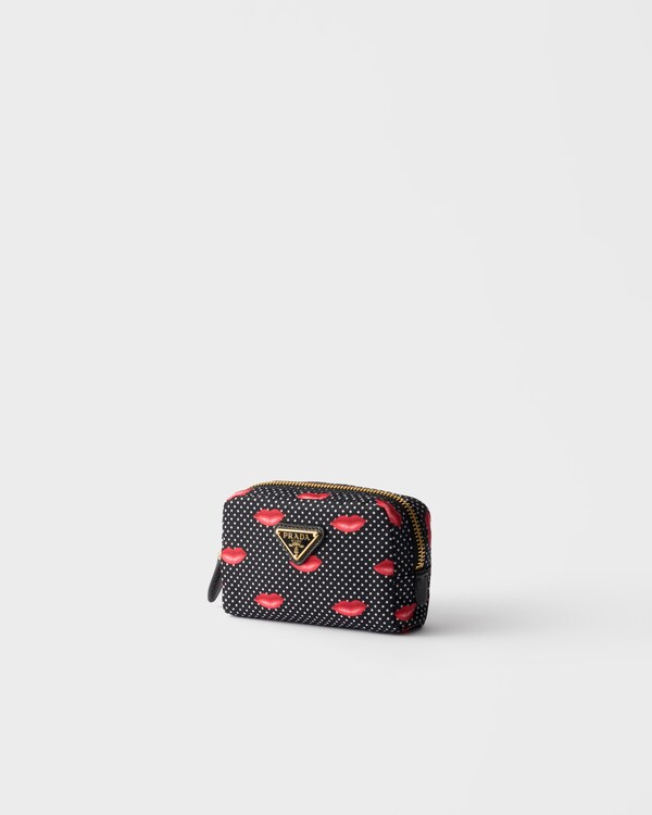 Printed Re-Nylon pouch - Black Printed Re-Nylon pouch - Black