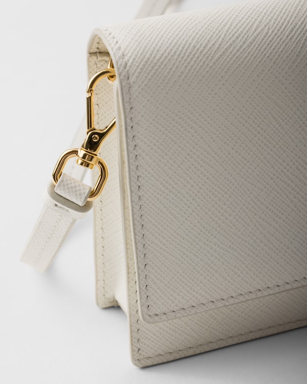 Saffiano leather mini-bag - White Saffiano leather mini-bag - White