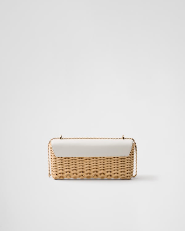 Wicker and leather mini bag - Tan/White Wicker and leather mini bag - Tan/White