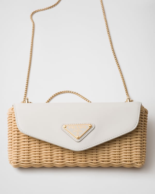 Wicker and leather mini bag - Tan/White Wicker and leather mini bag - Tan/White