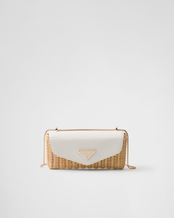 Wicker and leather mini bag - Tan/White Wicker and leather mini bag - Tan/White