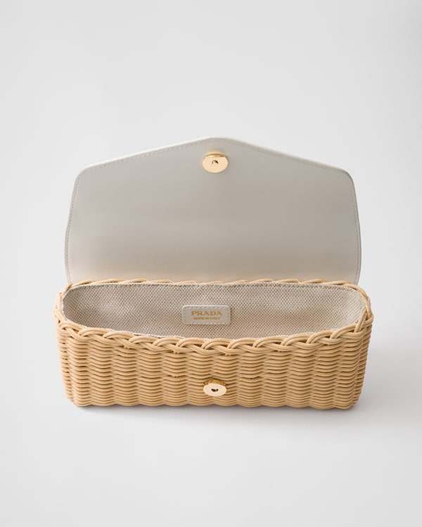 Wicker and leather mini bag - Tan/White Wicker and leather mini bag - Tan/White