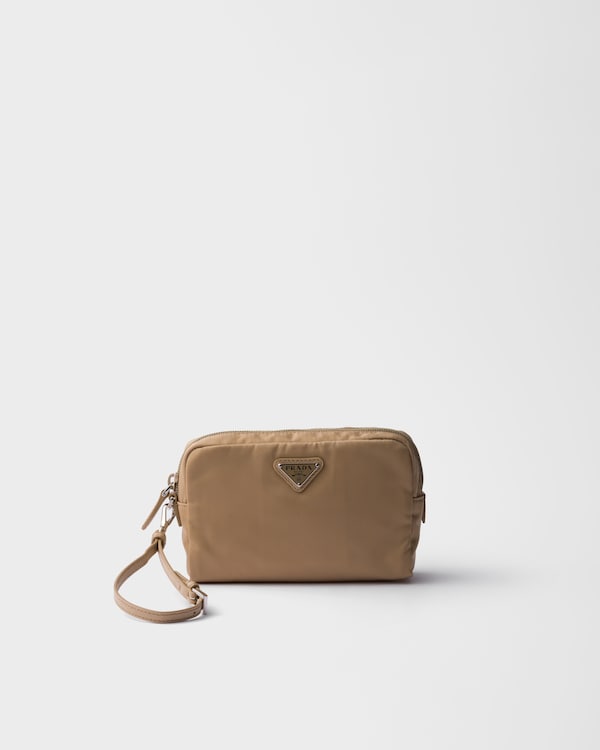 Small Re-Nylon pouch - Camel Brown Small Re-Nylon pouch - Camel Brown