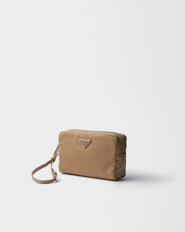 Small Re-Nylon pouch - Camel Brown Small Re-Nylon pouch - Camel Brown