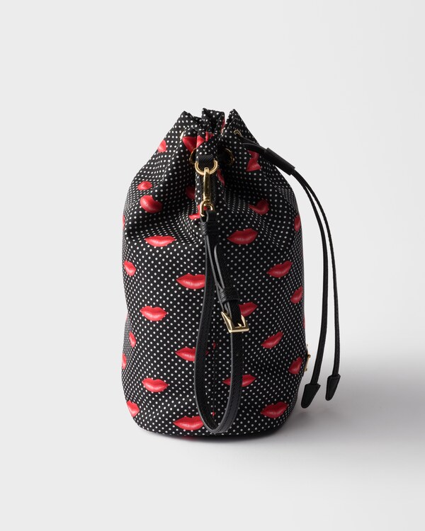 Printed Re-Nylon pouch - Black Printed Re-Nylon pouch - Black