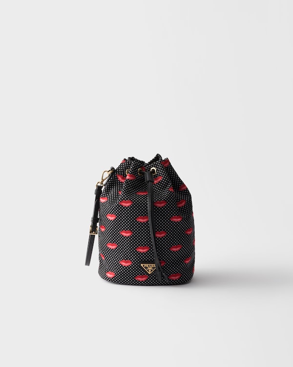 Printed Re-Nylon pouch - Black Printed Re-Nylon pouch - Black