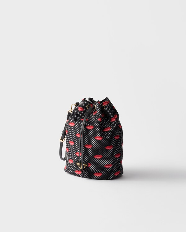Printed Re-Nylon pouch - Black Printed Re-Nylon pouch - Black
