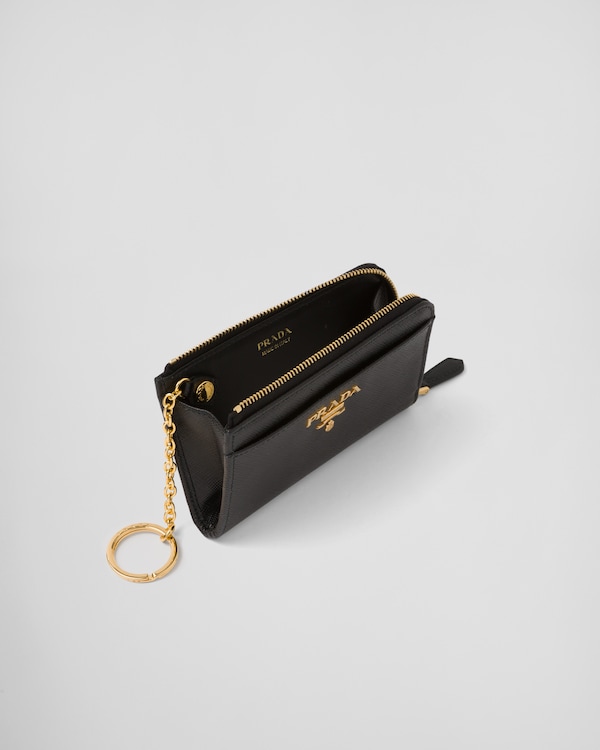 Saffiano leather keychain - Black Saffiano leather keychain - Black