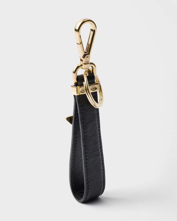 Saffiano leather keychain - Black Saffiano leather keychain - Black