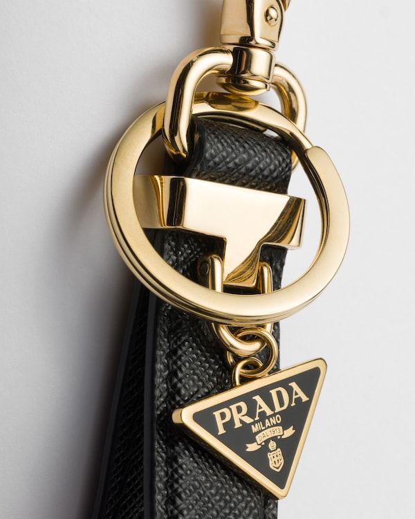 Saffiano leather keychain - Black Saffiano leather keychain - Black