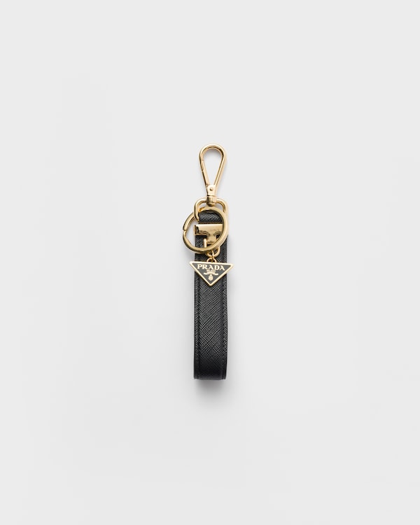 Saffiano leather keychain - Black Saffiano leather keychain - Black