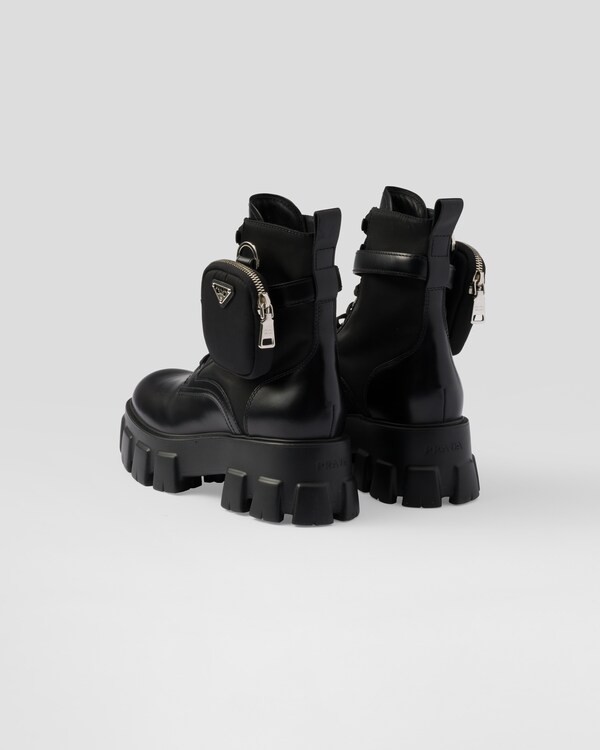 Monolith leather and Re-Nylon boots with pouch - Black Monolith leather and Re-Nylon boots with pouch - Black