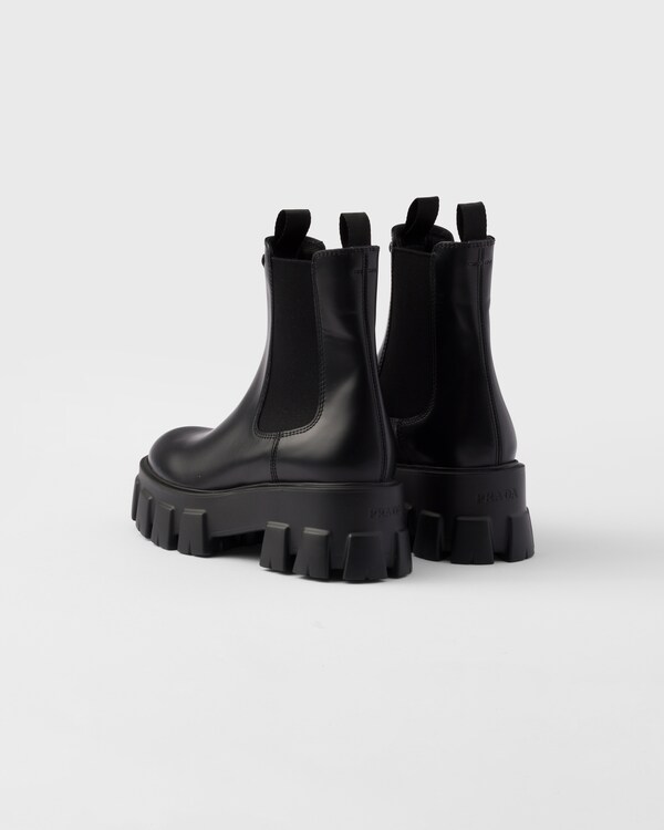 Monolith brushed leather booties - Black Monolith brushed leather booties - Black