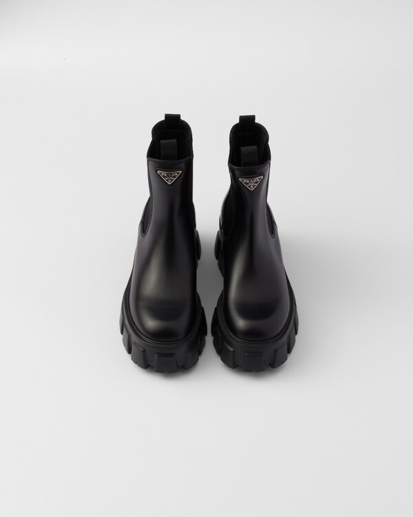 Monolith brushed leather booties - Black Monolith brushed leather booties - Black