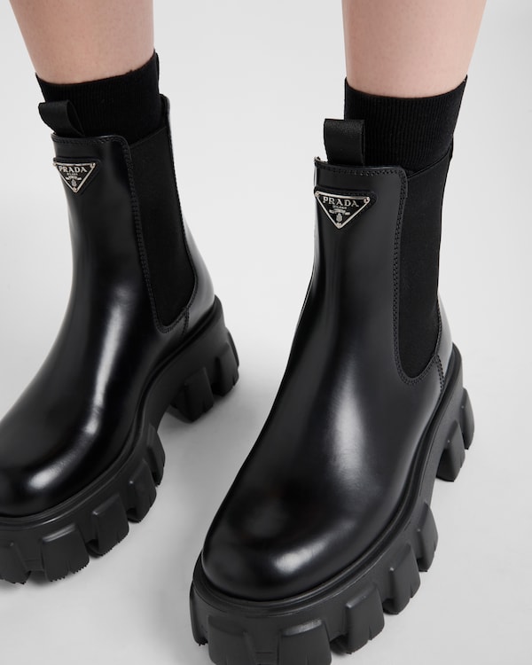 Monolith brushed leather Chelsea boots - Black Monolith brushed leather Chelsea boots - Black