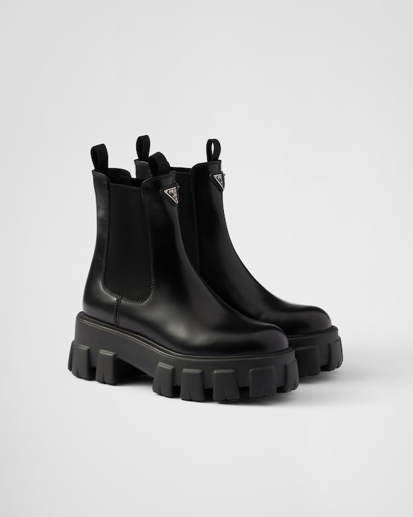 Monolith brushed leather Chelsea boots - Black Monolith brushed leather Chelsea boots - Black