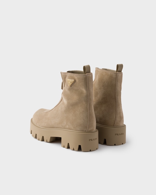 Suede booties with zip - Desert Beige Suede booties with zip - Desert Beige
