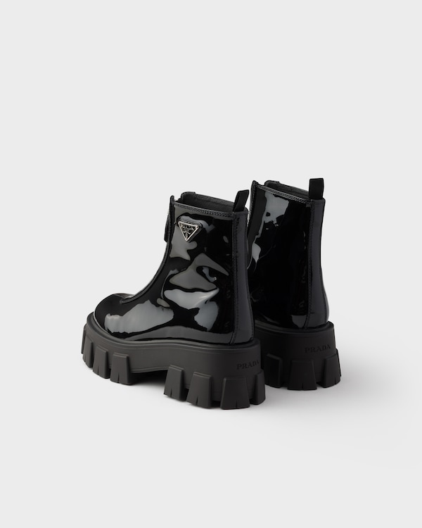 Monolith patent leather booties - Black Monolith patent leather booties - Black