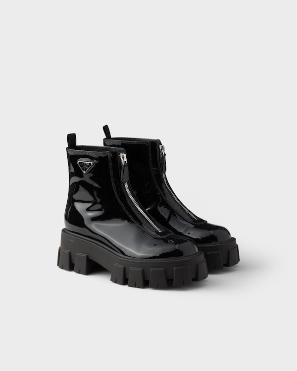 Monolith patent leather booties - Black Monolith patent leather booties - Black