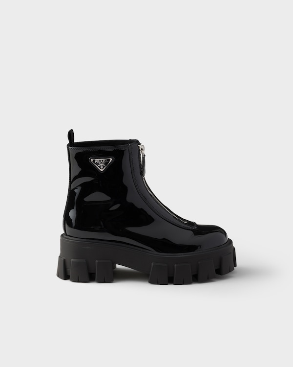 Monolith patent leather booties - Black Monolith patent leather booties - Black