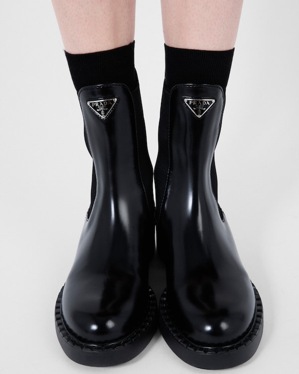 Chocolate brushed leather Chelsea boots - Black Chocolate brushed leather Chelsea boots - Black