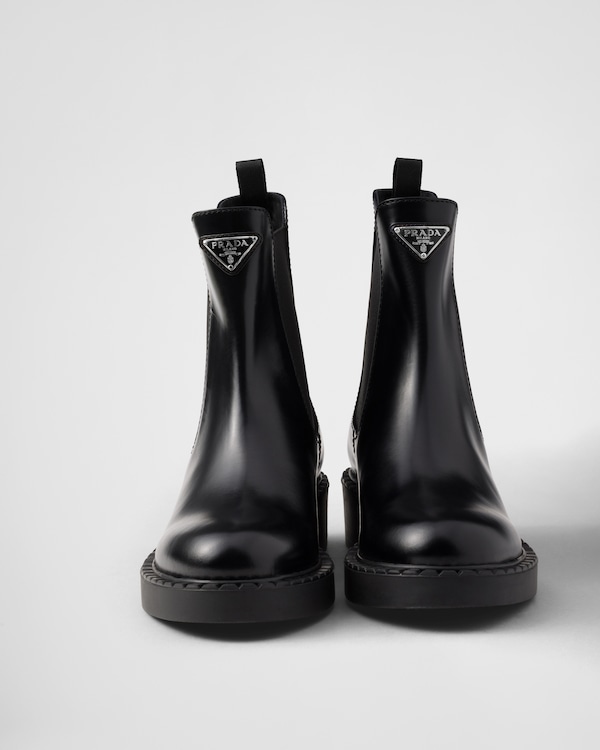 Chocolate brushed leather Chelsea boots - Black Chocolate brushed leather Chelsea boots - Black