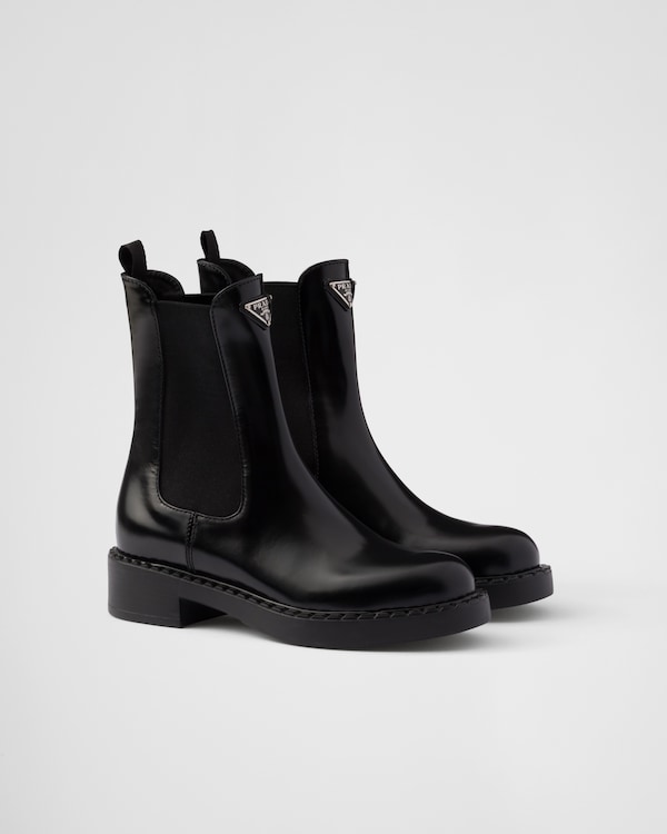 Chocolate brushed leather Chelsea boots - Black Chocolate brushed leather Chelsea boots - Black