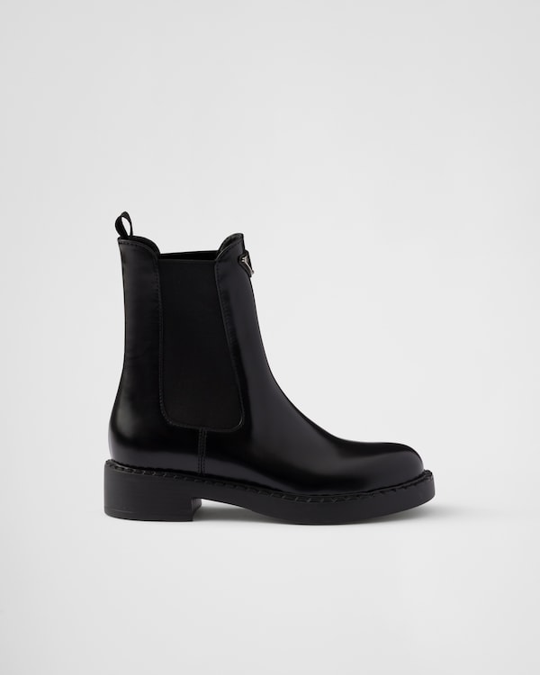 Chocolate brushed leather Chelsea boots - Black Chocolate brushed leather Chelsea boots - Black