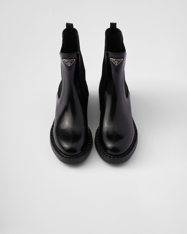 Chocolate brushed leather Chelsea boots - Black Chocolate brushed leather Chelsea boots - Black