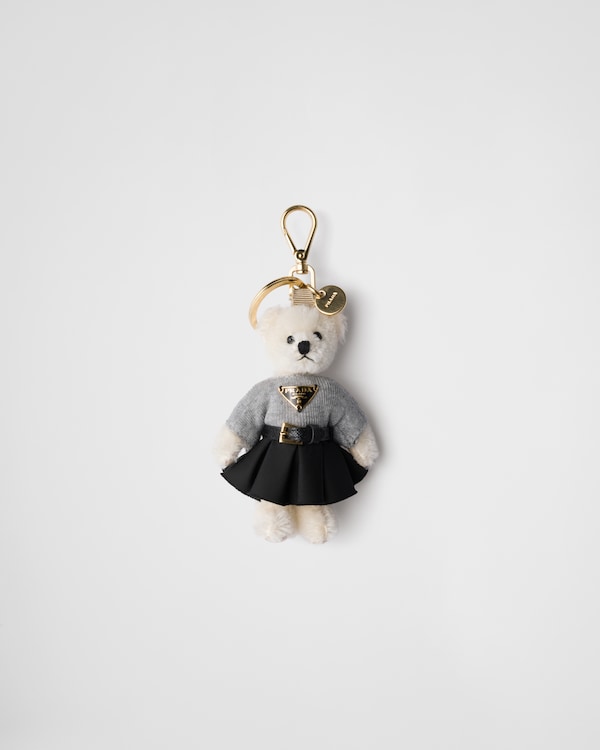 Teddy keychain charm - White Teddy keychain charm - White