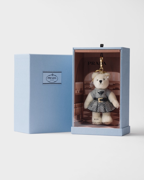 Teddy key ring charm - White/Crystal Teddy key ring charm - White/Crystal