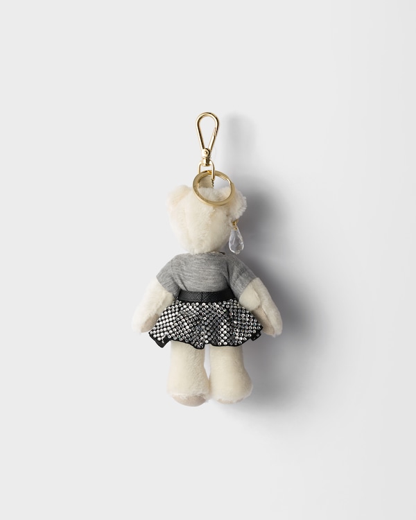 Teddy key ring charm - White/Crystal Teddy key ring charm - White/Crystal