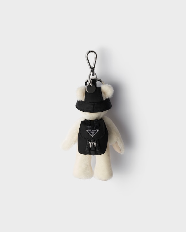 Teddy keychain charm - White Teddy keychain charm - White