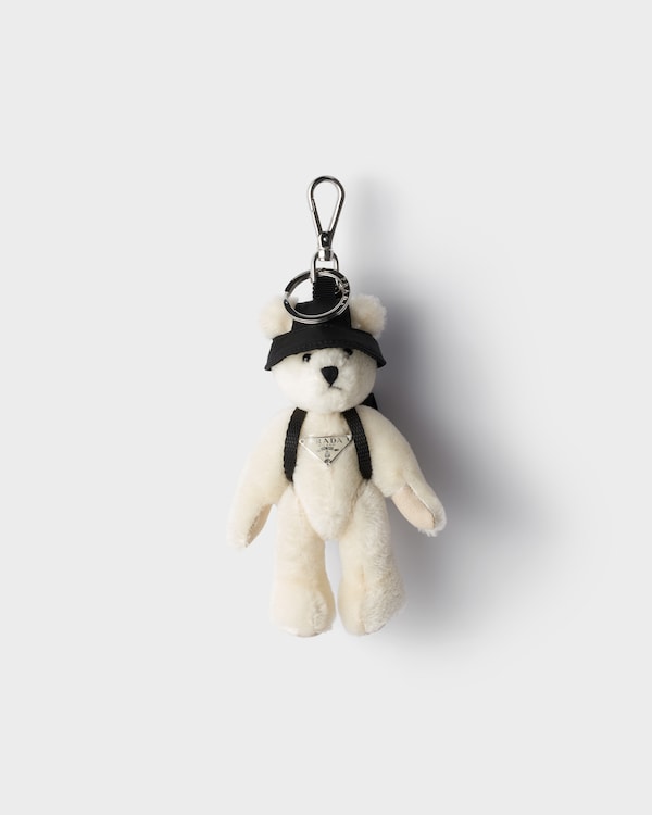 Teddy keychain charm - White Teddy keychain charm - White