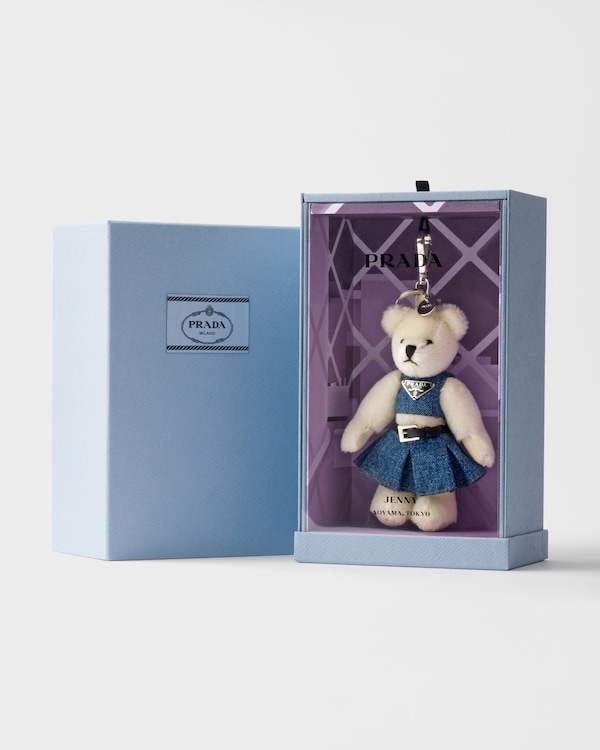 Teddy keychain charm - White Teddy keychain charm - White